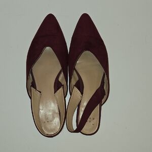 A New Day Red Heels Suede Slingback